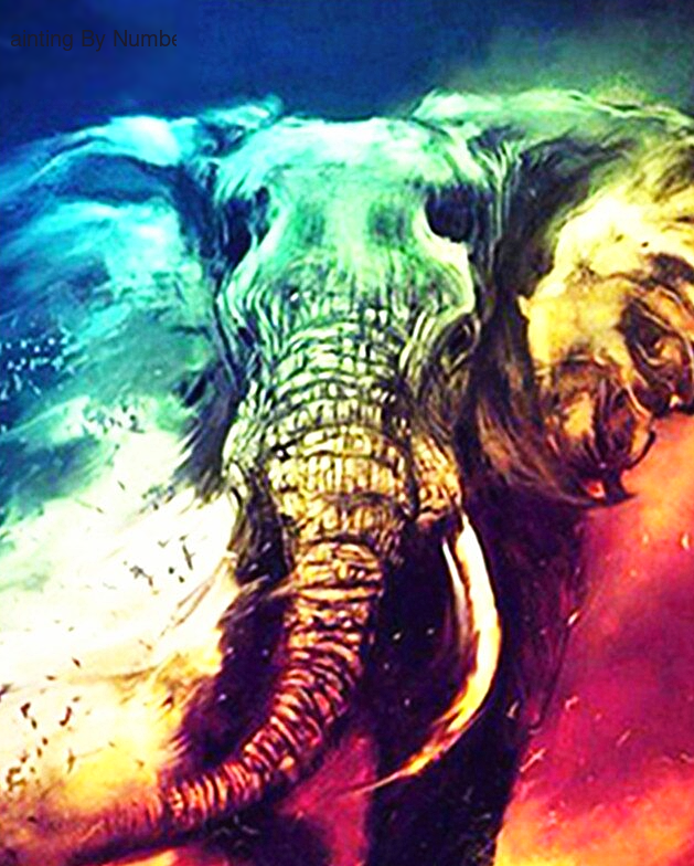 Abstract Colorful Elephant Paint by Numbers Kit - DIY Art