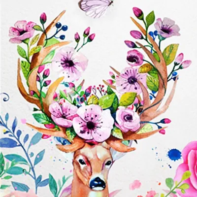 Abstract Deer Paint by Numbers Kit
