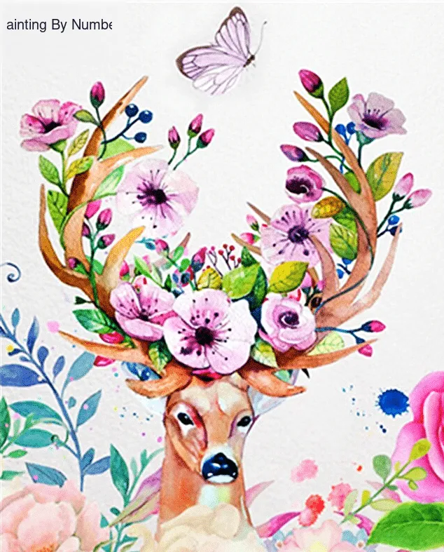 Abstract Deer Paint by Numbers Kit - DIY Art