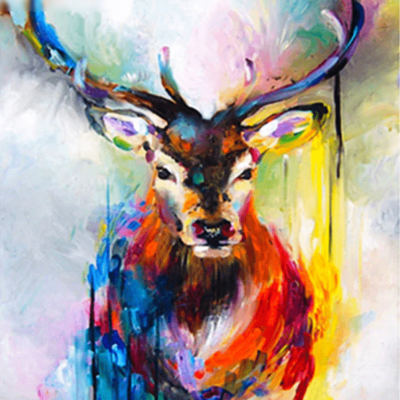 Abstract Elk / Deer Paint by Numbers Kit - DIY Art