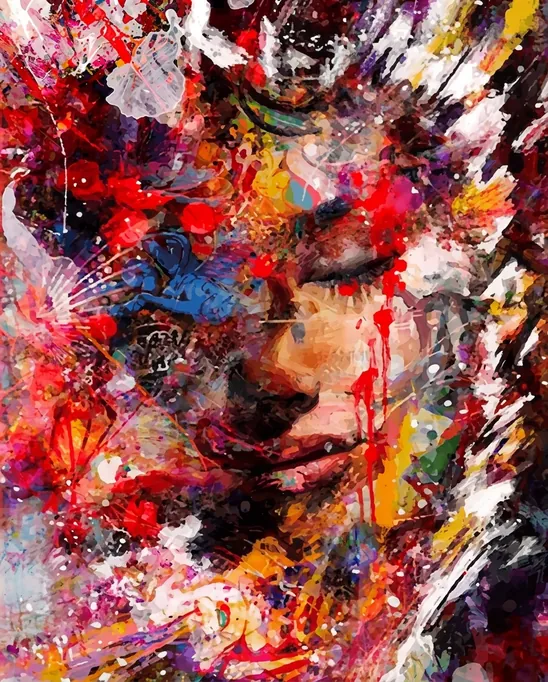 Abstrakte Frau Kunst Malen nach Zahlen Set