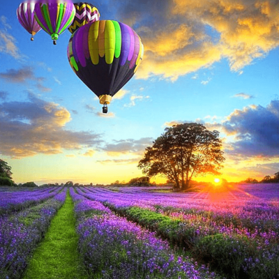 Balloons Scenery Paint by Numbers Kit - DIY Art