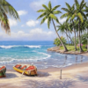 Paint by Numbers Kit Beach Palm Tree Scenery