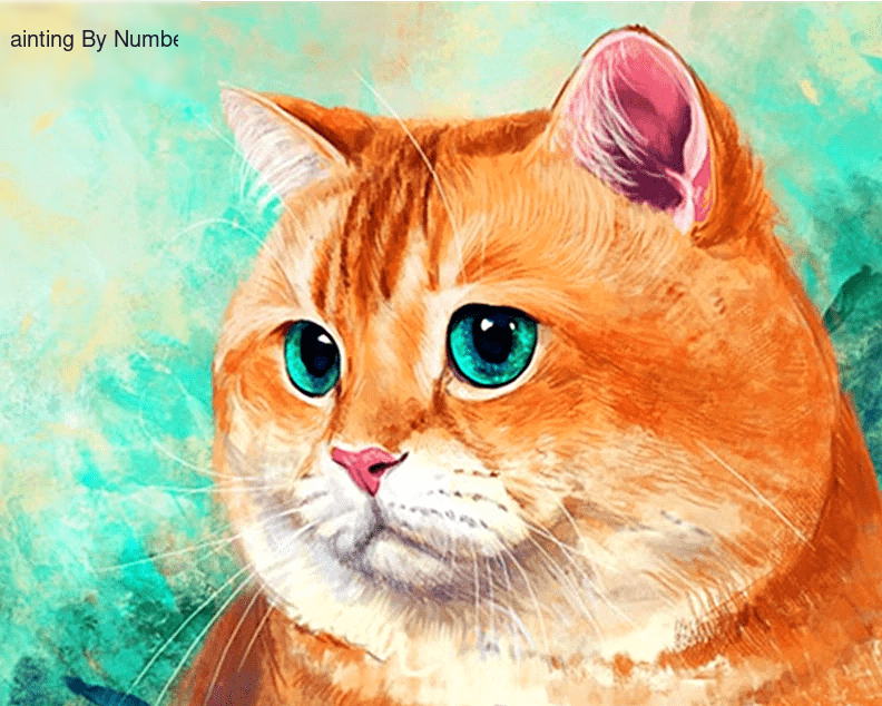 Blue Eye Cat Paint by Numbers Kit - DIY Art