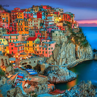 City Landscape Scene Paint by Numbers Kit - DIY Art