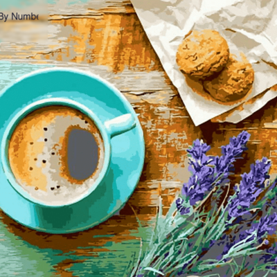 Coffee Cookie Afternoon Paint by Numbers Kit - DIY Art