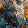 Paint by Numbers Kit Crystal Warrior Wolf
