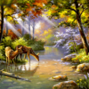 Deers Landscape Paint by Numbers Kit