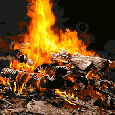 Fire Scenery Paint by Numbers Kit - DIY Art