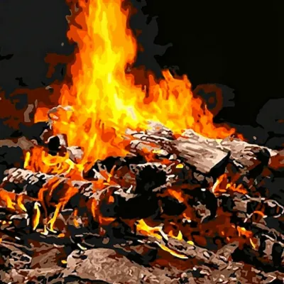 Fire Scenery Paint by Numbers Kit - DIY Art