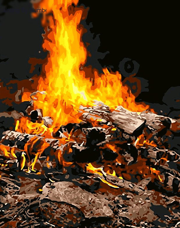 Fire Scenery Paint by Numbers Kit - DIY Art
