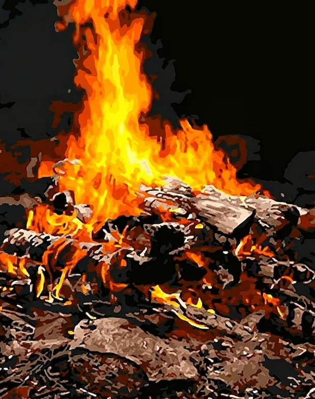 Kit Peinture par Numéros Paysage de Feu