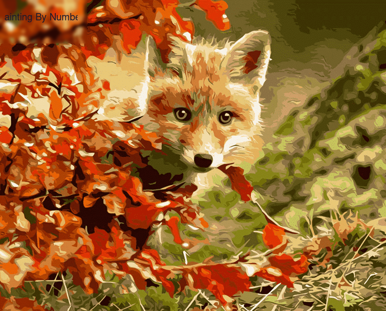 Fox & Maple Paint by Numbers Kit - DIY Art