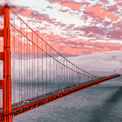 Golden Gate Bridge Landscape Paint by Numbers Kit - DIY Art