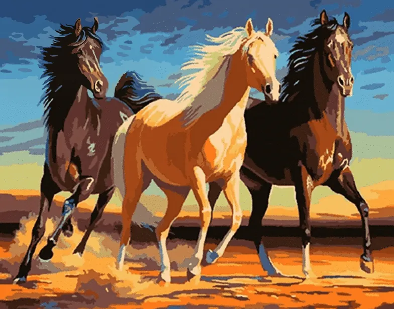 Kit de Pintar por Números de Caballos