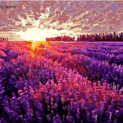 Lavender Sunset Scenery Paint by Numbers Kit - DIY Art