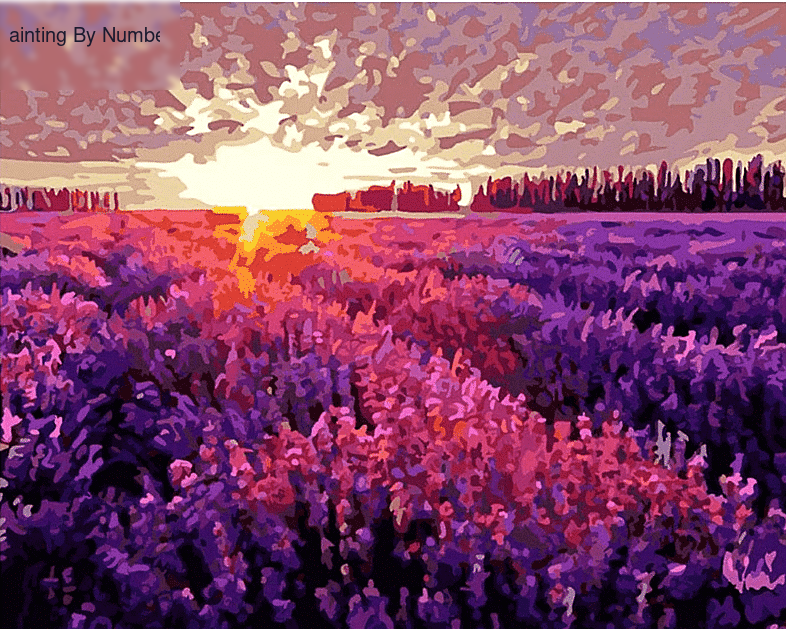 Lavender Sunset Scenery Paint by Numbers Kit - DIY Art