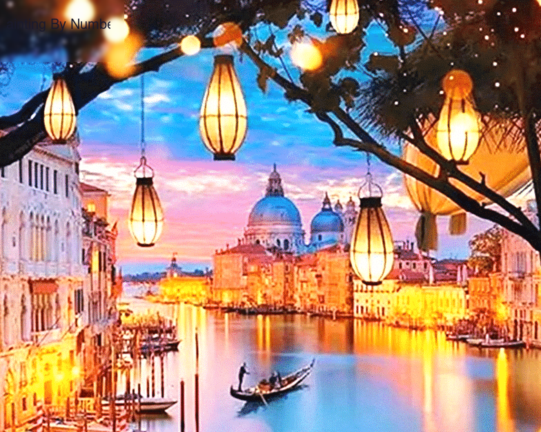 Night View Scenery Paint by Numbers Kit - DIY Art