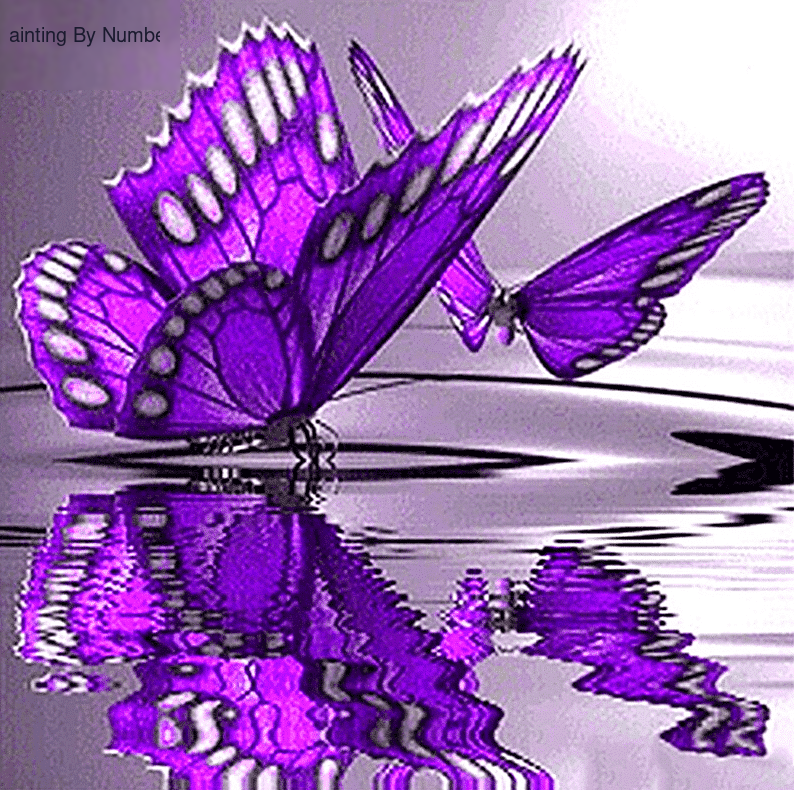 Purple Butterfly Paint by Numbers Kit - DIY Art