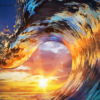 Paint by Numbers Kit Sunrise Waves Scenery