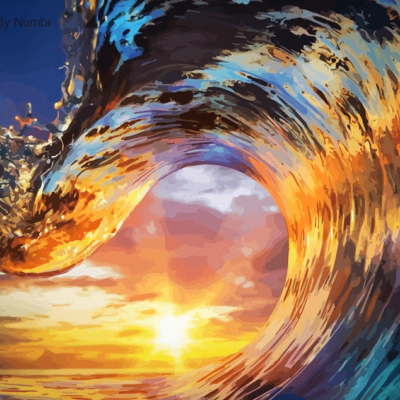 Sunrise Waves Scenery Paint by Numbers Kit - DIY Art