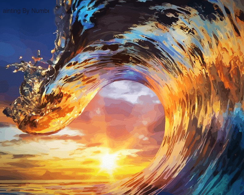 Sunrise Waves Scenery Paint by Numbers Kit - DIY Art