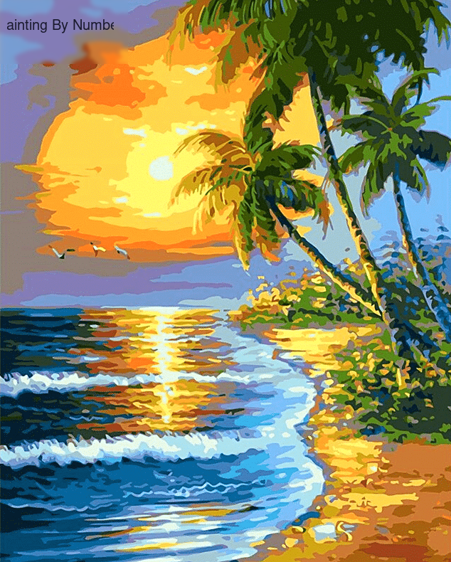 Sunset Beach Paint by Numbers Kit - DIY Art