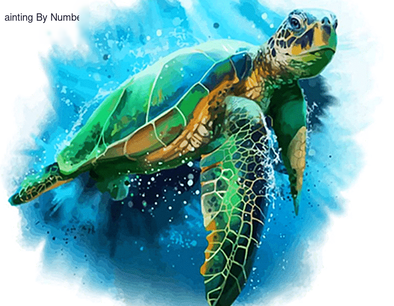 Ocean Turtle Paint by Numbers Kit - DIY Art