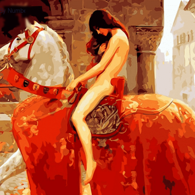 Woman & Horse Paint by Numbers Kit - DIY Art