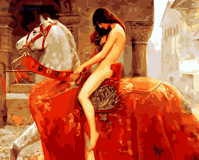 Woman & Horse Paint by Numbers Kit - DIY Art