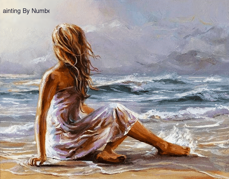 Woman on the Ocean Paint by Numbers Kit - DIY Art