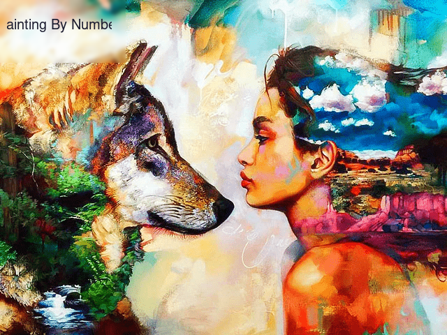 Paint by Numbers Kit Woman & Wolf - Painting By Number