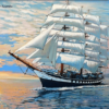 Paint by Numbers Kit Sailing Ship Sunset