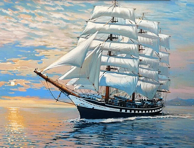 Kit Pintar por Números Barco de Vela Atardecer