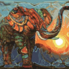 Vintage Abstract Elephant Paint by Number Kit Paint by Numbers Kit
