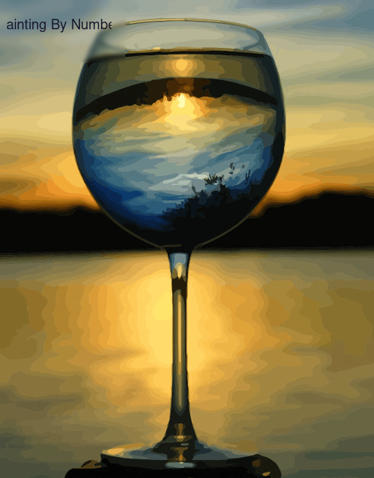 Paint By Numbers Kit Wine Sunset - Painting By Number