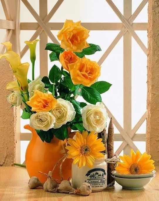 Gelbe Blumen Malen nach Zahlen Set